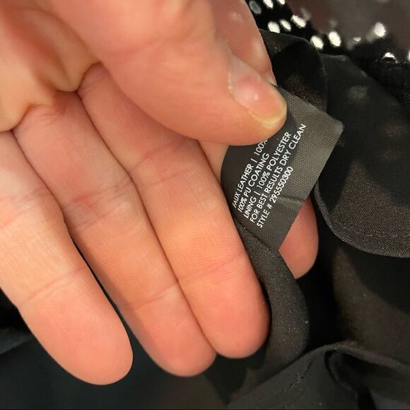 Club Monaco Black Perforated Eco Leather Fit & Flare Mini skirt - Picture 6 of 7